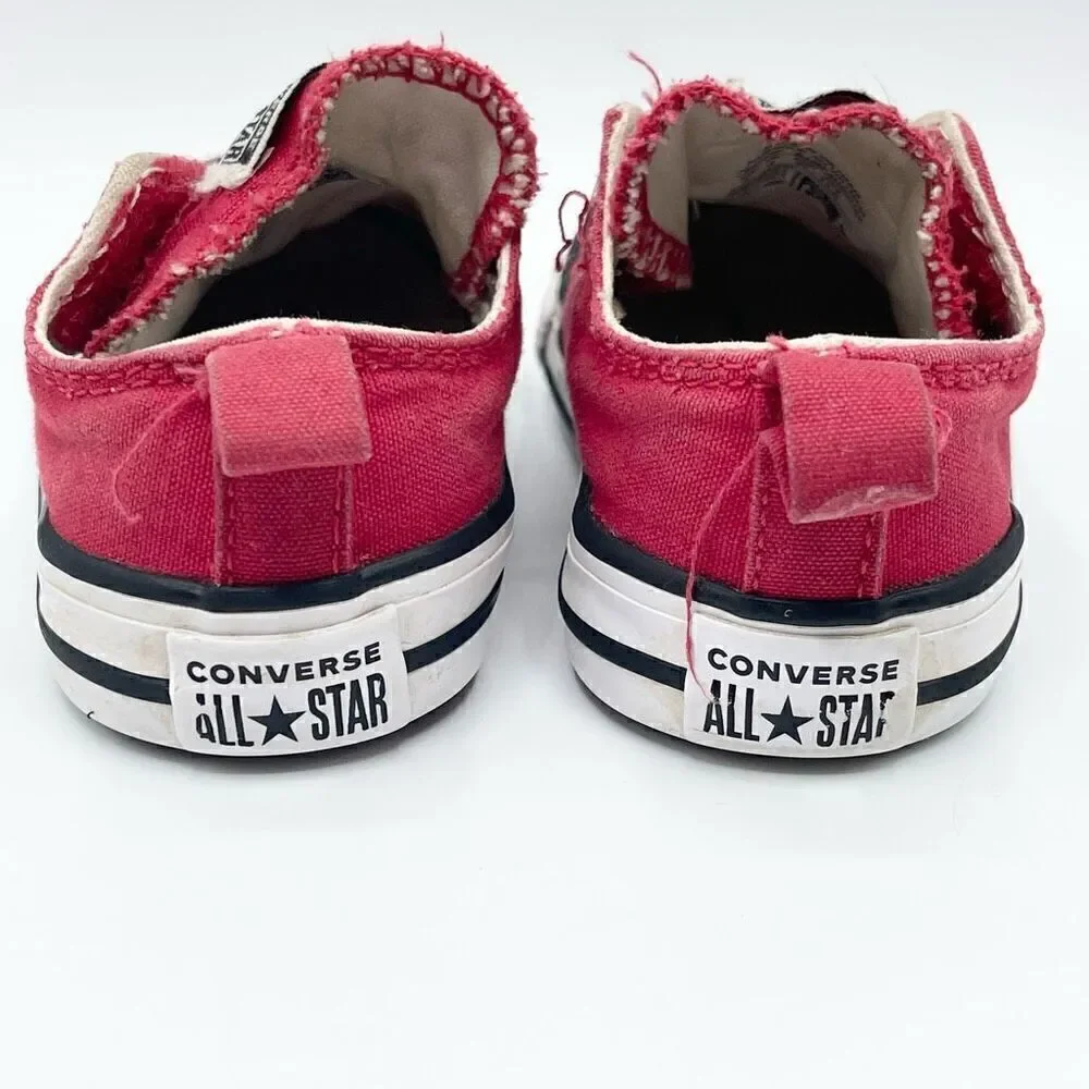 Converse All Star Fire Engine Red Canvas Side Aplix Sneaker - Toddler US 4